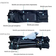 GENERICO - Riñonera deportiva canguro cinturon de hidratación ajustable flexible running trail hiking caminata