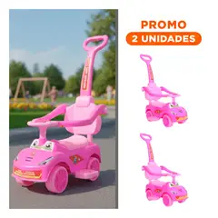 GENERICO - Pack2 Carrito con Empuje 80x60x42cm para Niños Jugar y Aprender Rosado