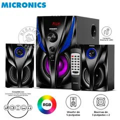 MICRONICS - Parlante Lugano 1 MIC S7037BT Bluetooth 2.1 LED 5 Pulgadas X