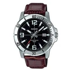 CASIO - Reloj MTP-VD01D-2E Cuero Marrón Hombre