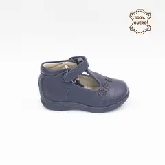 FAR WEST - Zapatos Botines Primeros Pasos Pega Pega Niña Virginia Cuero Azul