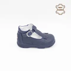 KONE - Zapatos Botines Primeros Pasos Pega Pega Niña Hannah Cuero Azul