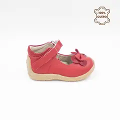 FAR WEST - Zapatos Botines Primeros Pasos Pega Pega Niña Hailey Cuero Rojo