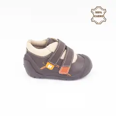 KONE - Zapatos Botines Primemos Pasos Pega Pega Niño Will Cuero Marrón
