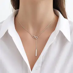 JOYERIA D'PILMER - GARGANTILLA DE PLATA INFINITO PASANTE