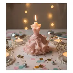 GENERICO - Vela Decorativa Princesa en Cera de Soya Quinceañero y Cumpleaños de Chicas