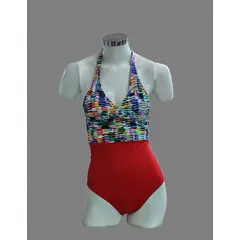 GENERICO - Ropa de Baño Entero Bañador Bicolor Talla M rojo con multicolor DEALCOBA