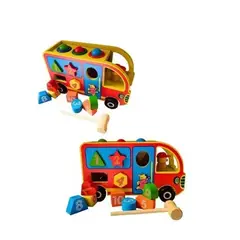 GENERICO - JUGUETE DIDÁCTICO BUS DE ENCAJE CON NÚMEROS