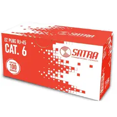 SATRA - Conectores RJ45 EZ CAT6 RJ45 22-26AWG Caja de 100 Unidades