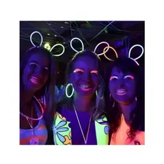 GENERICO - Pack 50 Pulseras Neón + 12 vinchas Accesorios Para Tu Fiesta DIVERSION