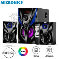 MICRONICS - Sistema Audio S7037BT Lugano 1 Subwoofer 5 Bluetooth USB LED