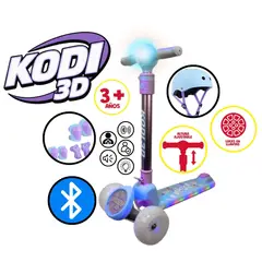 UNIVERSAL - SCOOTER PARA NIÑOS MUSICAL CON BLUETOOTH KODI 3D LILA
