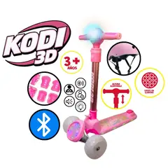 UNIVERSAL - SCOOTER PARA NIÑAS MUSICAL CON BLUETOOTH KODI 3D ROSA