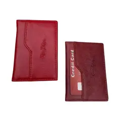 PERRY JHAN - Tarjetero de Cuero Minimalista Dos cuerpos