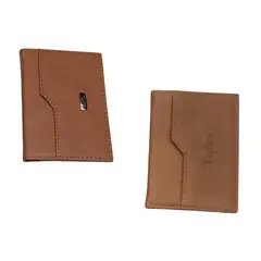 PERRY JHAN - Tarjetero de Cuero Minimalista Dos cuerpos
