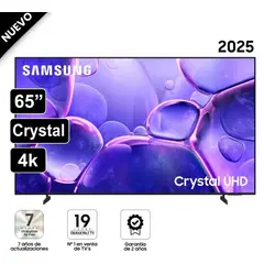 SAMSUNG - Televisor Smart TV 65"Crystal UHD 4K UN65U8000FGXPE - Nuevo 2025