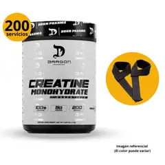 DRAGON - CREATINA PHARMA DE 1000gr Y STRAPS - CREATINA MONOHIDRATADA Y MICRONIZADA