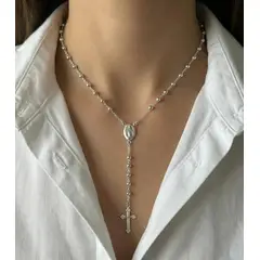 JOYERIA D'PILMER - GARGANTILLA ROSARIO DE PLATA