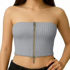 GENERICO - Top Strapple Doble Cierre 474G Lid-10 Hilo Tacto Color Beige