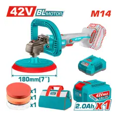 TOTAL TOOLS - Pulidora Angular 42V 180MM 4000-25000RPM Velocidad Variable - TAPLI42181
