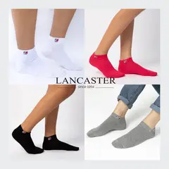 LANCASTER - PACK X4 MEDIAS ALGODÓN LOGO EN PUÑO MUJER