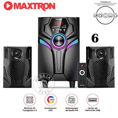 MAXTRON - Hertz MAX S200 Sistema 2.1 Bluetooth Woofer 4'' Radio FM USB SD Pro X2