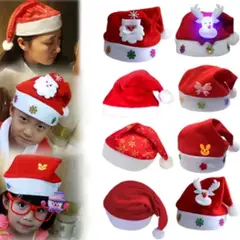 GENERICO - Pack 12 Gorro Navideño Con Luces 26x34cm