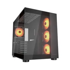 COUGAR - Gabinete Cgr-5Ka1B-Rgb Atx Media Torre Negro Cristal 4 Ventiladores 3 Usb 3.0 1 Usb