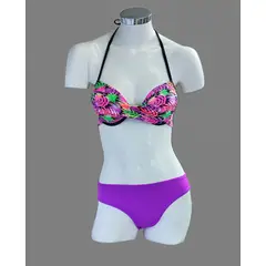 GENERICO - Bikini Ropa de Baño 3Pzas Copa Talla M Multicolor Morado DEALCOBA