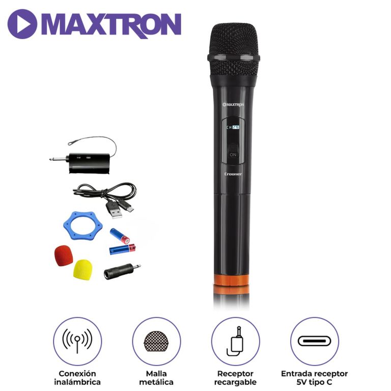 Micrófono Inalámbrico Crooner MX 758 Negro