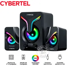 CYBERTEL - Exxpert CBX S500 Sistema Gamer 2.1 RGB Woofer 3'' Bocinas 2'' USB PC