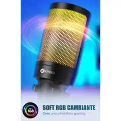 OEM - Micrófono De Escritorio Soft Rgb Auroracast Negro