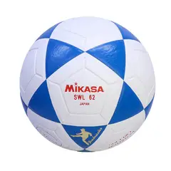 MIKASA - PELOTA DE FUTSAL #3.5 CUERO SWL62U OFICIAL POCO REBOTE BLANCO AZUL