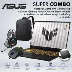ASUS - LAPTOP TUF GAMING F16 CORE I7-14650HX MEMORIA 16GB DISCO 1TB SSD M2