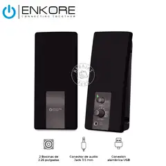 ENKORE - Parlantes Partner ENK S305 Multimedia 2.0 LED Jack 3.5mm USB Escritorio