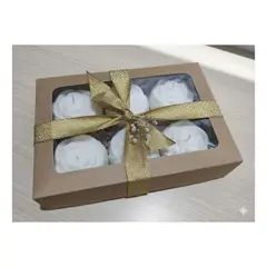 GENERICO - Box 6 Velas Cera De Soya Orgánica Libre De Plomo No Parafina Listo Para Regalo Larga Duración