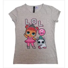 FODAGO - Polo niña manga corta Lol 2 - Beige.