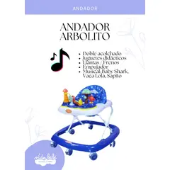 GENERICO - Andador Para Bebé Modelo Arbolito Azul Musical