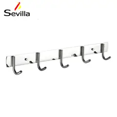 GENERICO - Perchero de Pared 5 Ganchos Acero Cromado Sevilla