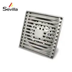 GENERICO - Sumidero Rejilla de Acero Cuadrado 10cmx10cmCromado Anti olores Sevilla