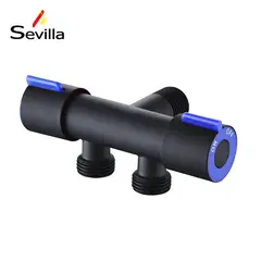 GENERICO - Válvula Doble para Bidet Negro Mate Acero Inox Sevilla