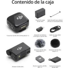 DJI - Mic Mini (2 TX + 1 RX + estuche de carga), micrófono inalámbrico con cancelación de ruido