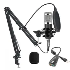 SEISA - Micrófono Condensador profesional Grabacion Estudio USB con brazo Ajustable Antipop