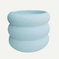 LAR DANIELSEN - Macetero blanco mate con diseño anillado 13 cm alto - Kyoto