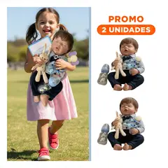 GENERICO - Pack2 Bebe Tierno 48cm con Ropa Formal de Algodon Ploma y Corbata Michi Azul