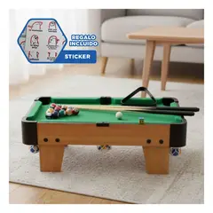 GENERICO - Mesa de Billar Didactica para Ninos y Adolescentes con Tamano Compacto Y+Regalo Sticker