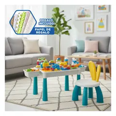 GENERICO - Mesa de Bloques para Niños con Superficie de Juego en Multicolor Y+Papel Regalo
