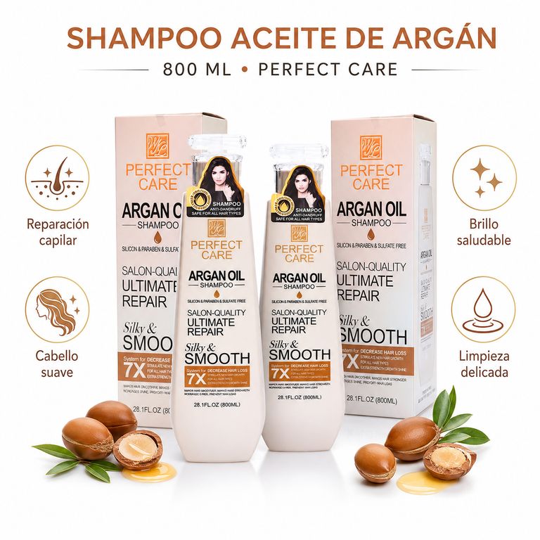 PACK 2 SHAMPOO ACEITE DE ARGÁN 800ML PERFECT CARE