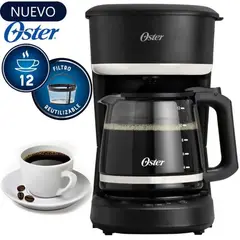 OSTER - Cafetera 12tz de filtro reutilizable BVSTDCS121B