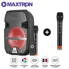 MAXTRON - Parlante Libidum MX 323AC + Micrófono MX758 Negro